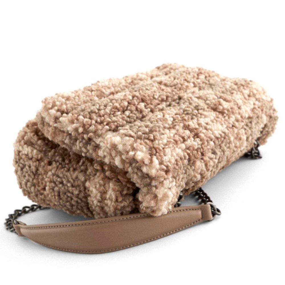 FAUX FUR CROSSBODY FLAP BAG